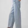 Hoch taillierte, weit geschnittene Knöchellange Jeans