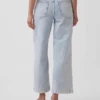 Hoch taillierte, weit geschnittene Knöchellange Jeans