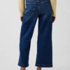 Hoch taillierte, weit geschnittene Knöchellange Jeans
