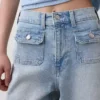 Hoch taillierte, weit geschnittene Knöchellange Jeans