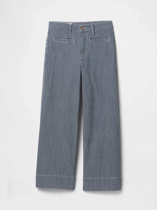 Hoch taillierte, weit geschnittene Knöchellange Jeans