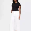 Hoch taillierte, weit geschnittene Knöchellange Jeans