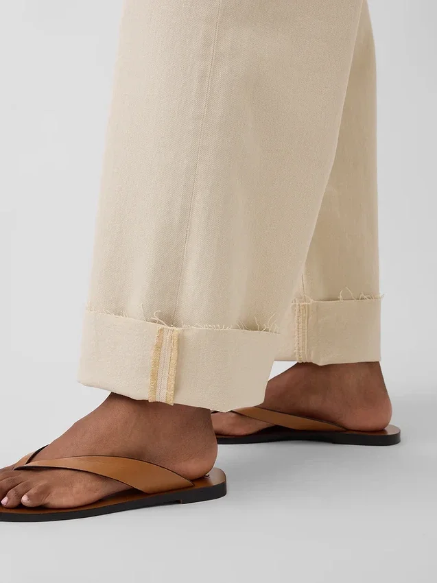 Hoch taillierte, weit geschnittene Knöchellange Jeans
