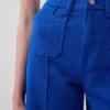 Hoch taillierte, weit geschnittene Knöchellange Jeans