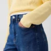 Hoch taillierte, weit geschnittene Knöchellange Jeans