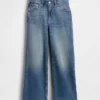 Hoch taillierte, weit geschnittene Knöchellange Jeans