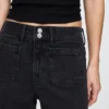 Hoch taillierte, weit geschnittene Knöchellange Jeans