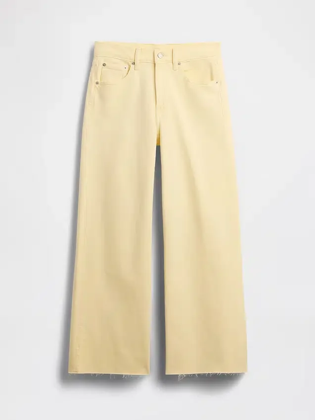 Hoch taillierte, weit geschnittene Knöchellange Jeans