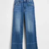 Hoch taillierte, weit geschnittene Knöchellange Jeans