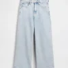 Hoch taillierte, weit geschnittene Knöchellange Jeans