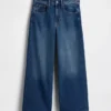 Hoch taillierte, weit geschnittene Knöchellange Jeans