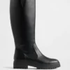 Hohe Stiefel aus veganem Leder mit Profilsohle