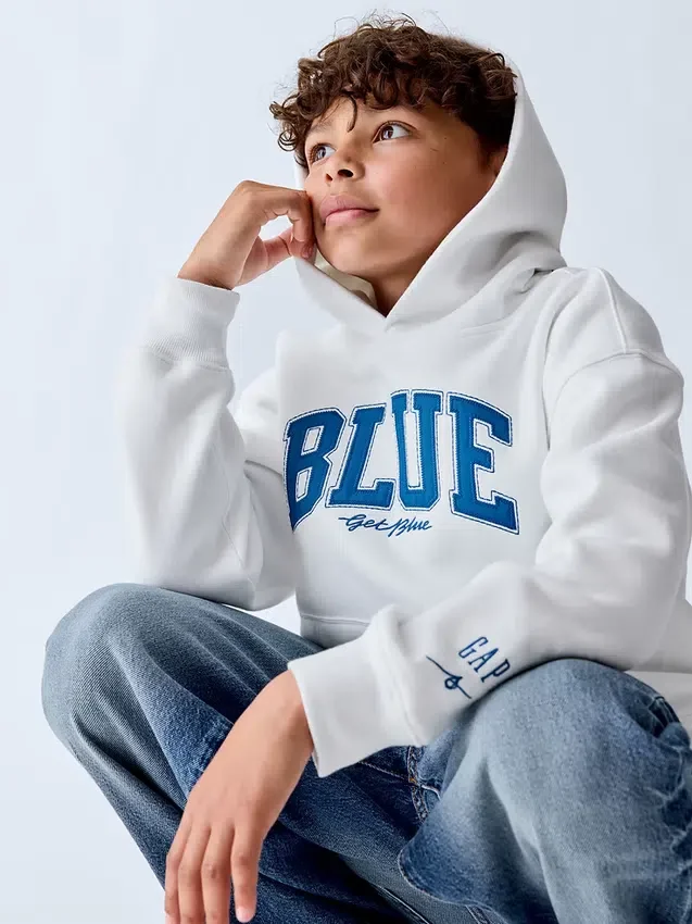 Holen Sie sich den blauen „Kids Vintagesoft Relaxed“ Hoodie