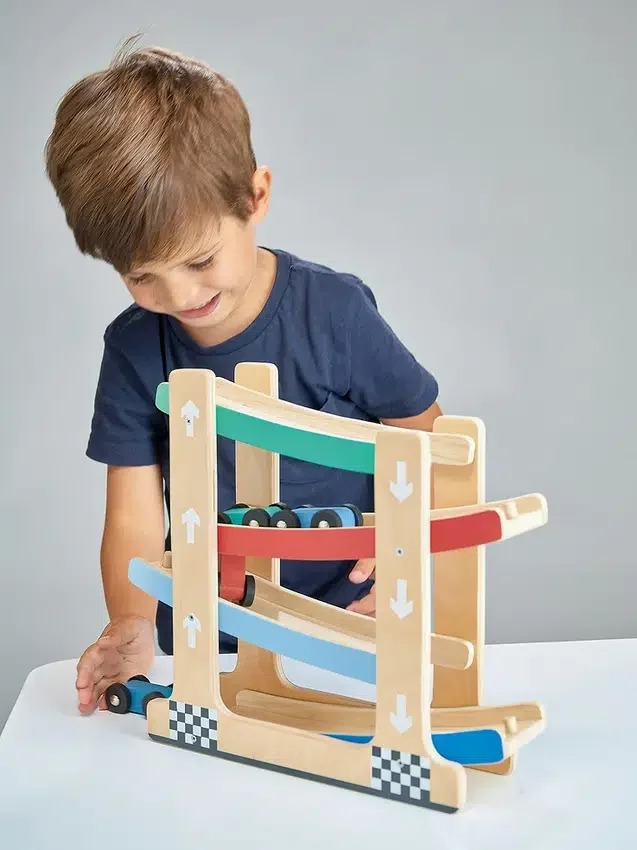 Holz-Rennbahn-Spielzeug für Kleinkinder