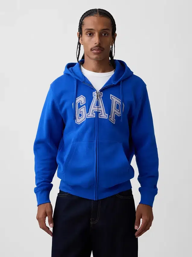 Hoodie mit Reißverschluss und „Vintagesoft Arch Logo“ für Erwachsene