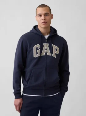 Hoodie mit Reißverschluss und „Vintagesoft Arch Logo“ für Erwachsene