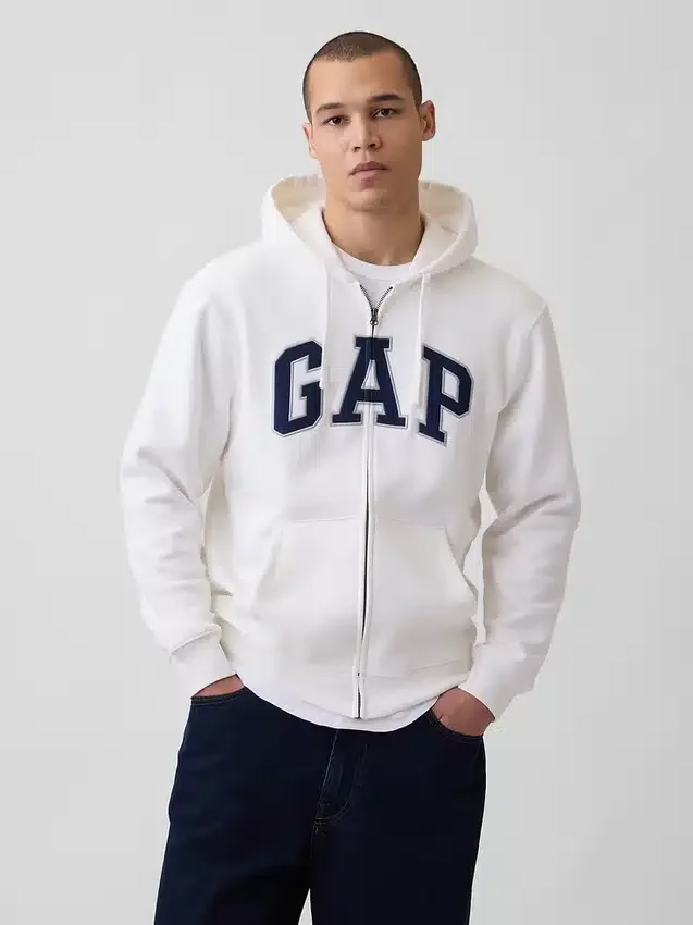 Hoodie mit Reißverschluss und „Vintagesoft Arch Logo“ für Erwachsene