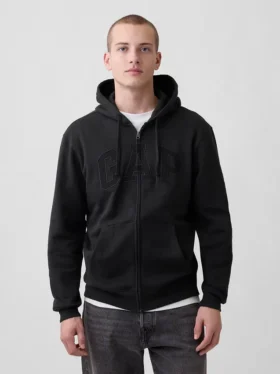 Hoodie mit Reißverschluss und „Vintagesoft Arch Logo“ für Erwachsene