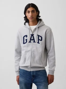 Hoodie mit Reißverschluss und „Vintagesoft Arch Logo“ für Erwachsene