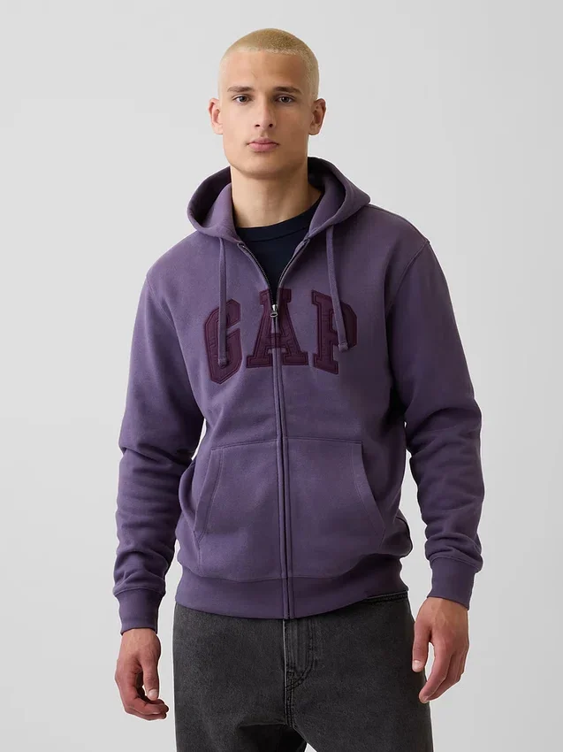 Hoodie mit Reißverschluss und „Vintagesoft Arch Logo“ für Erwachsene