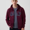 Hoodie mit Reißverschluss und „Vintagesoft Arch Logo“ für Erwachsene
