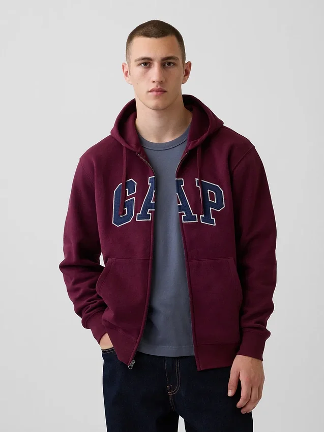 Hoodie mit Reißverschluss und „Vintagesoft Arch Logo“ für Erwachsene