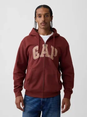 Hoodie mit Reißverschluss und „Vintagesoft Arch Logo“ für Erwachsene