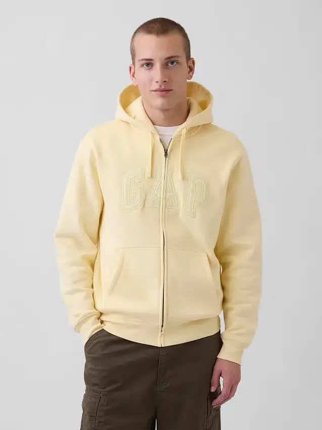Hoodie mit Reißverschluss und „Vintagesoft Arch Logo“ für Erwachsene
