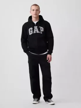 Hoodie mit Reißverschluss und „Vintagesoft Arch Logo“ für Erwachsene