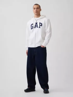 Hoodie mit Reißverschluss und „Vintagesoft Arch Logo“ für Erwachsene