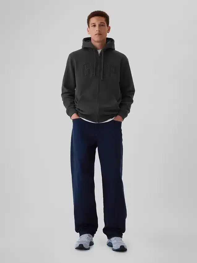 Hoodie mit Reißverschluss und „Vintagesoft Arch Logo“ für Erwachsene