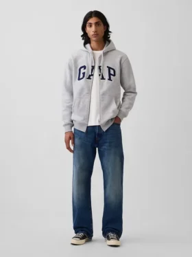 Hoodie mit Reißverschluss und „Vintagesoft Arch Logo“ für Erwachsene