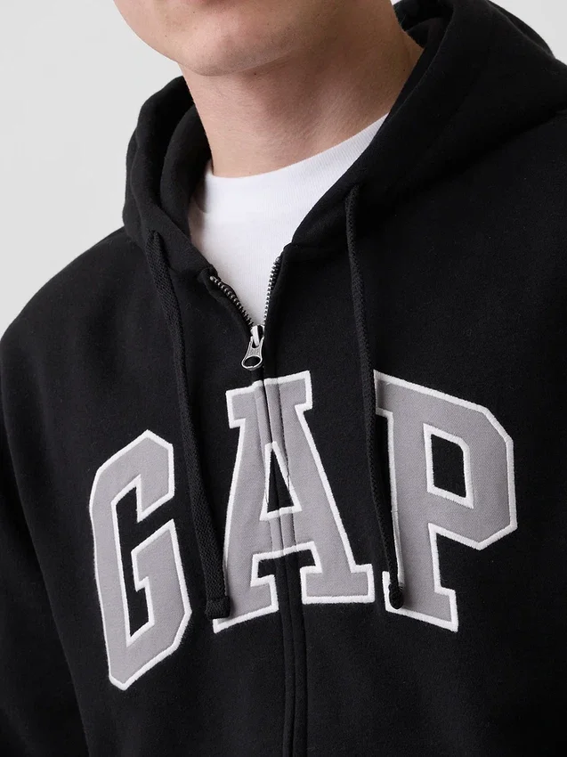 Hoodie mit Reißverschluss und „Vintagesoft Arch Logo“ für Erwachsene
