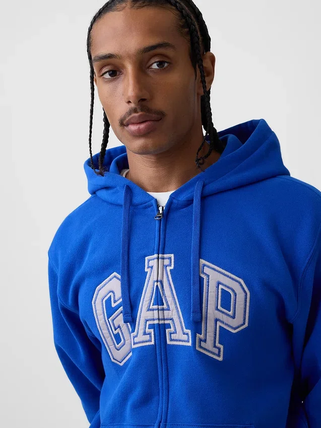 Hoodie mit Reißverschluss und „Vintagesoft Arch Logo“ für Erwachsene