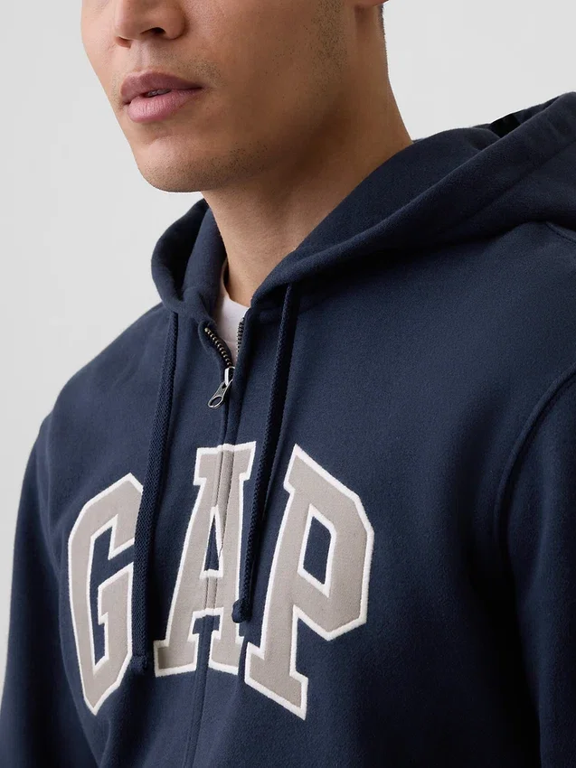 Hoodie mit Reißverschluss und „Vintagesoft Arch Logo“ für Erwachsene