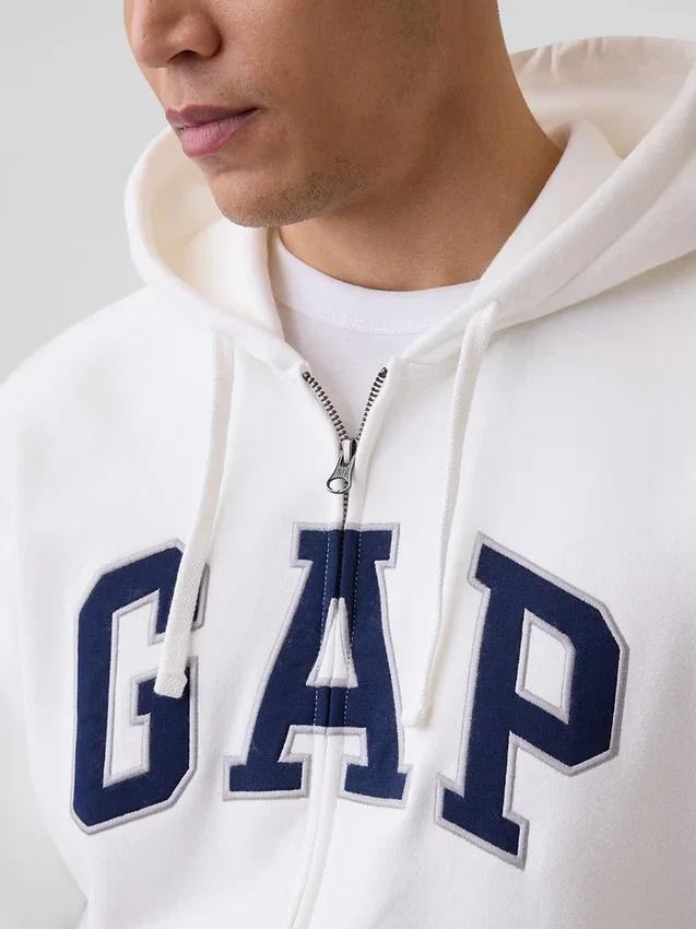 Hoodie mit Reißverschluss und „Vintagesoft Arch Logo“ für Erwachsene