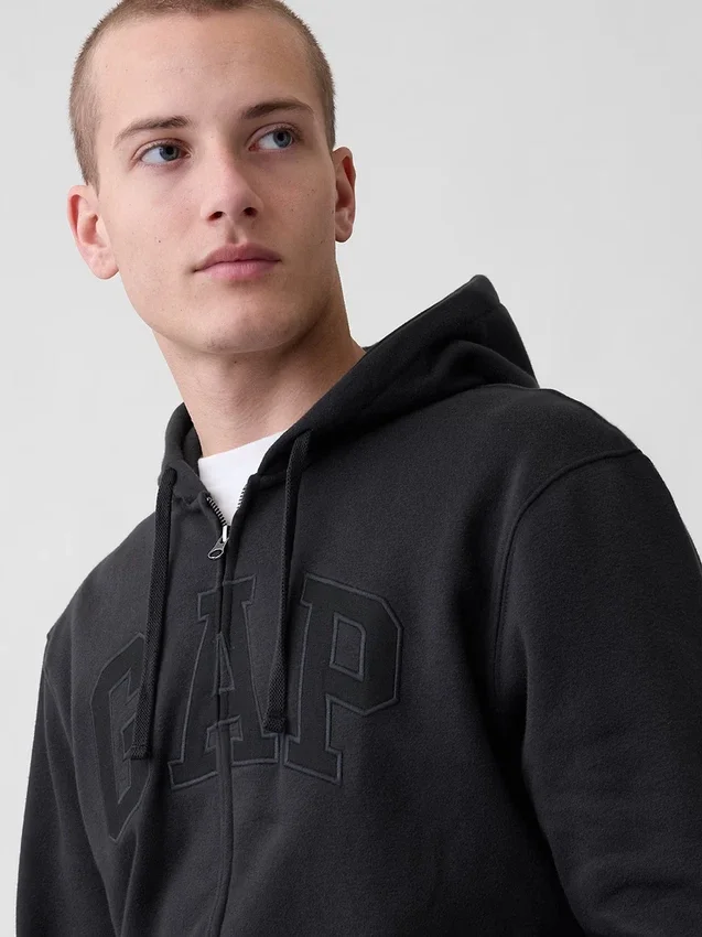 Hoodie mit Reißverschluss und „Vintagesoft Arch Logo“ für Erwachsene
