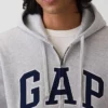 Hoodie mit Reißverschluss und „Vintagesoft Arch Logo“ für Erwachsene