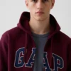 Hoodie mit Reißverschluss und „Vintagesoft Arch Logo“ für Erwachsene