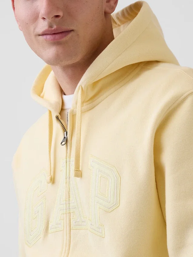 Hoodie mit Reißverschluss und „Vintagesoft Arch Logo“ für Erwachsene
