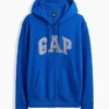 Hoodie mit Reißverschluss und „Vintagesoft Arch Logo“ für Erwachsene