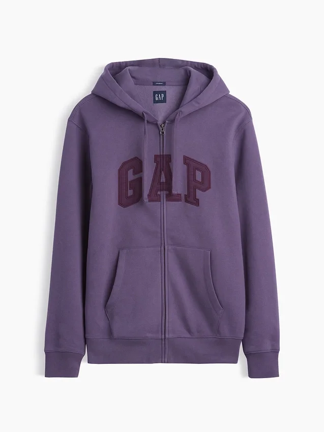 Hoodie mit Reißverschluss und „Vintagesoft Arch Logo“ für Erwachsene