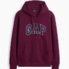 Hoodie mit Reißverschluss und „Vintagesoft Arch Logo“ für Erwachsene
