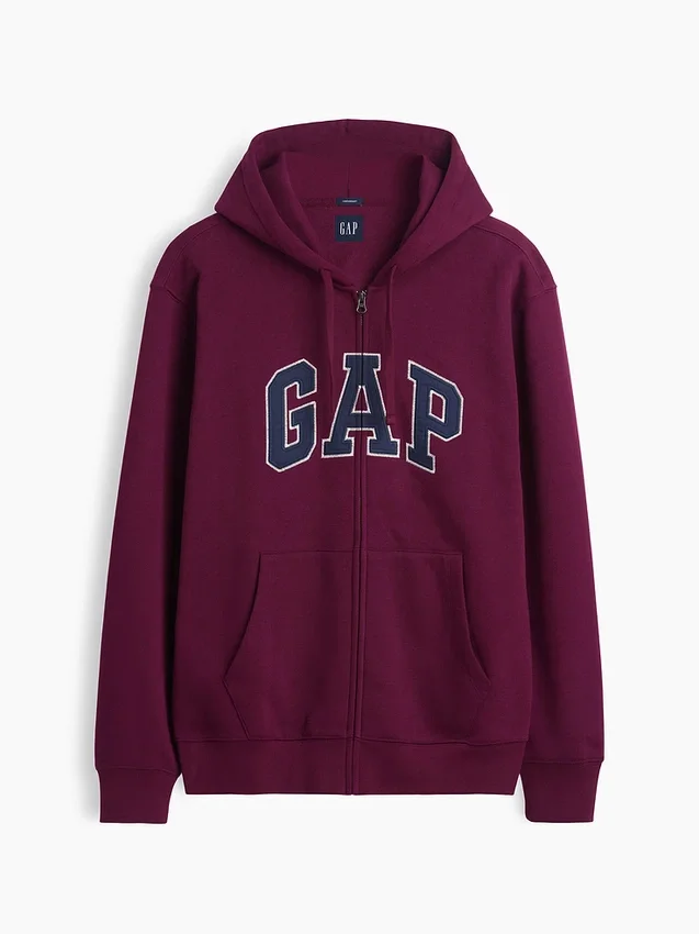 Hoodie mit Reißverschluss und „Vintagesoft Arch Logo“ für Erwachsene