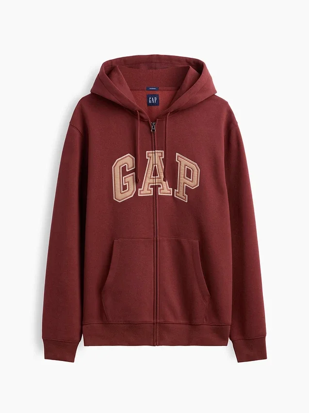 Hoodie mit Reißverschluss und „Vintagesoft Arch Logo“ für Erwachsene