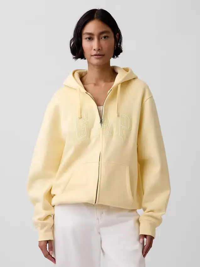 Hoodie mit Reißverschluss und „Vintagesoft Arch Logo“ für Erwachsene