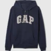 Hoodie mit Reißverschluss und „Vintagesoft Arch Logo“ für Erwachsene