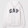Hoodie mit Reißverschluss und „Vintagesoft Arch Logo“ für Erwachsene