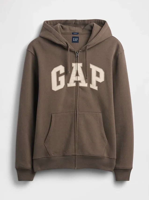 Hoodie mit Reißverschluss und „Vintagesoft Arch Logo“ für Erwachsene