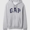 Hoodie mit Reißverschluss und „Vintagesoft Arch Logo“ für Erwachsene